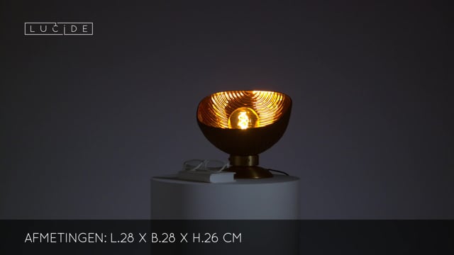 Tafellamp groen/goud h26cm excl lamp LED mogelijk