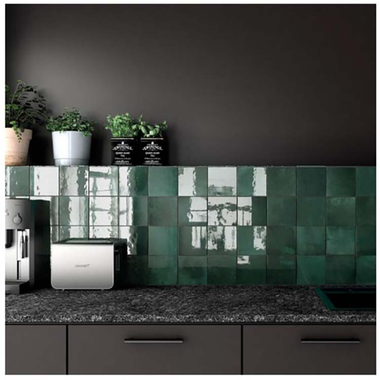 Wandtegel Alisa glanzend groen 13,2x13,2cm