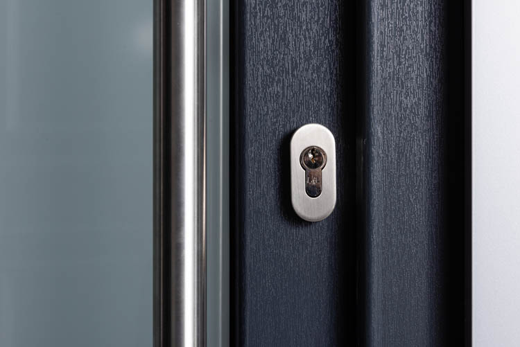 Porte extérieure 3 verres mat PVC anthracite D 980x2180mm Porte extérieure 3 verres mat PVC anthracite D 980x2180mm