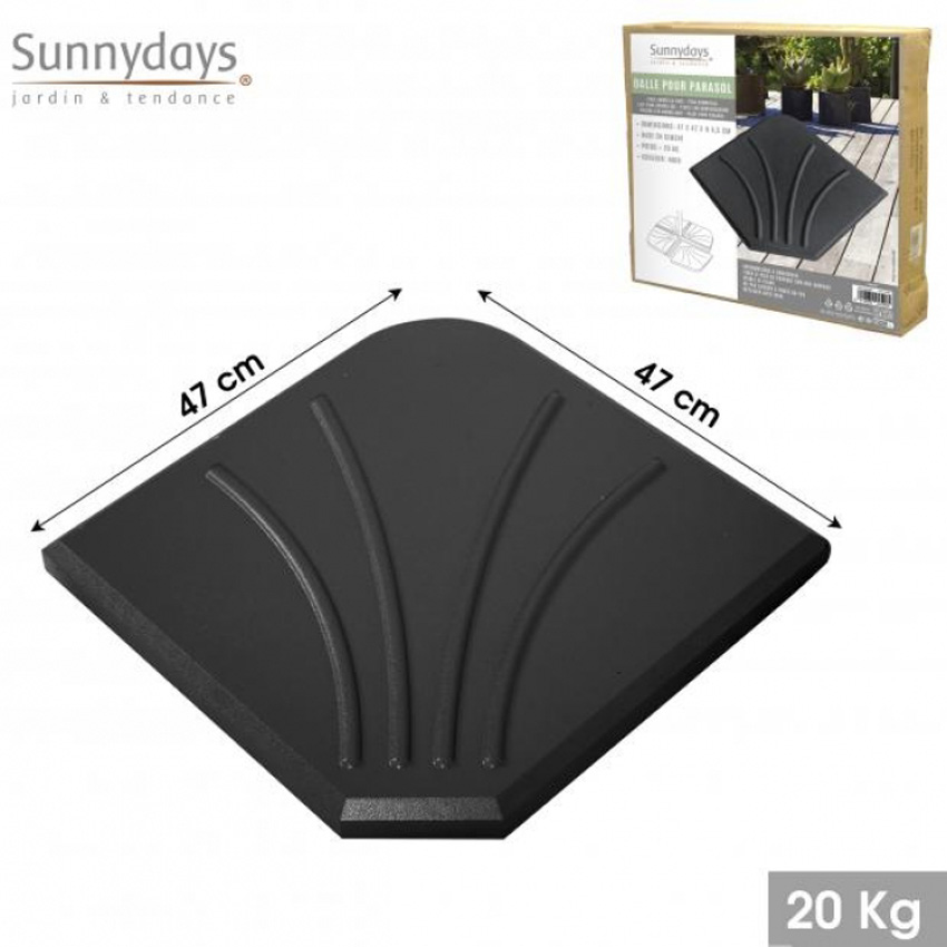 Parasolvoet zwart 47x47x4,5cm