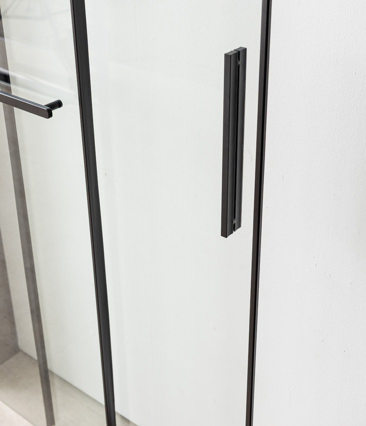 Porte de douche coulissante Ulani noir 118-120x200cm