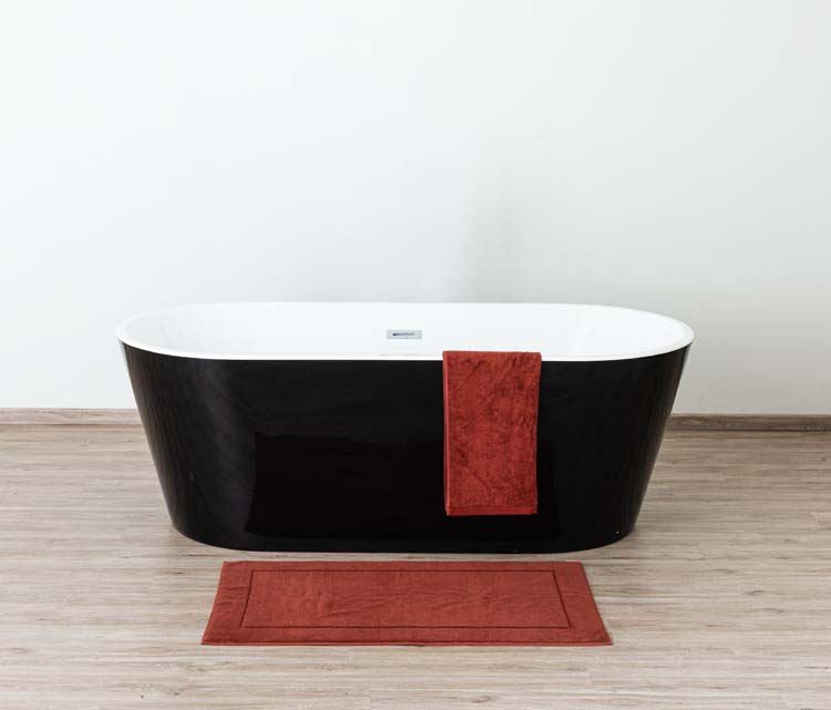 Vrijstaand bad Belle mat zwart/wit 170x80cm