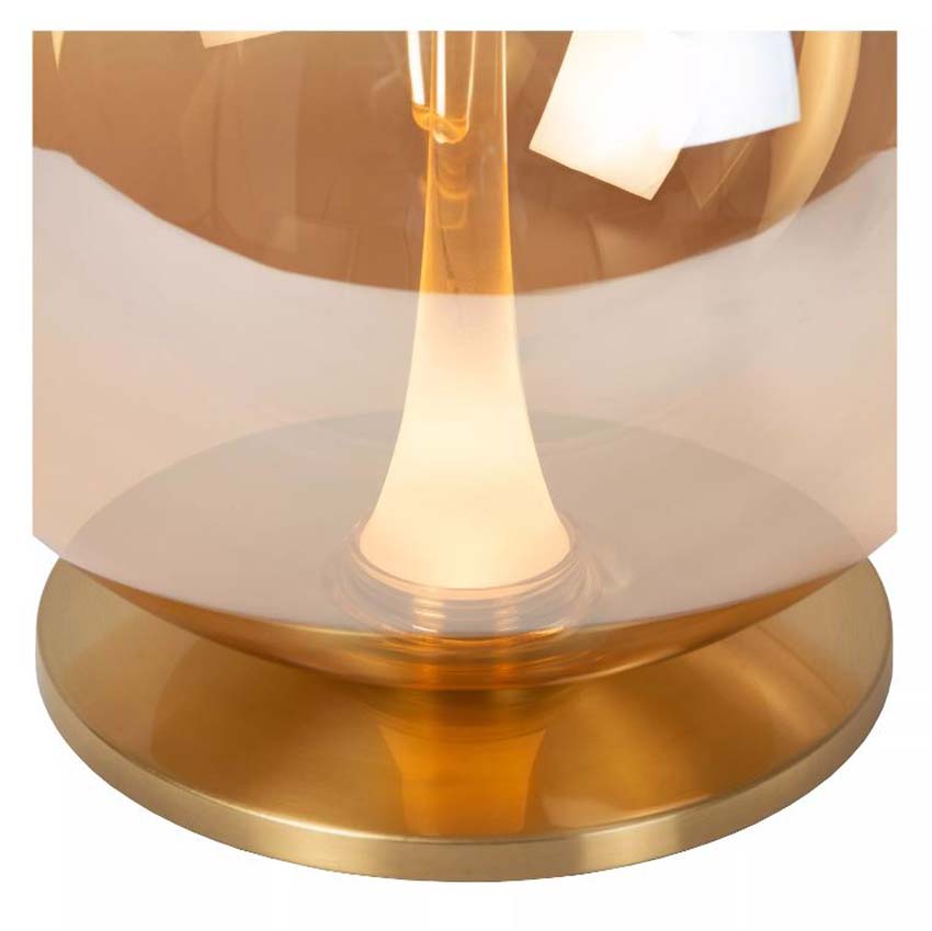 Lucide Premium Gisela - Lampe de table - Ø30cm - LED Dimmable - 1x12W 2500K - Ambre