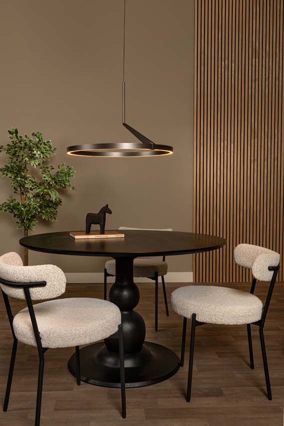 Lucide Premium Applause - Hanglamp - Ø60cm - LED Dimbaar - CCT - 1x32W 2700K/4000K - Handbewegingssensor - Grijs ijzer