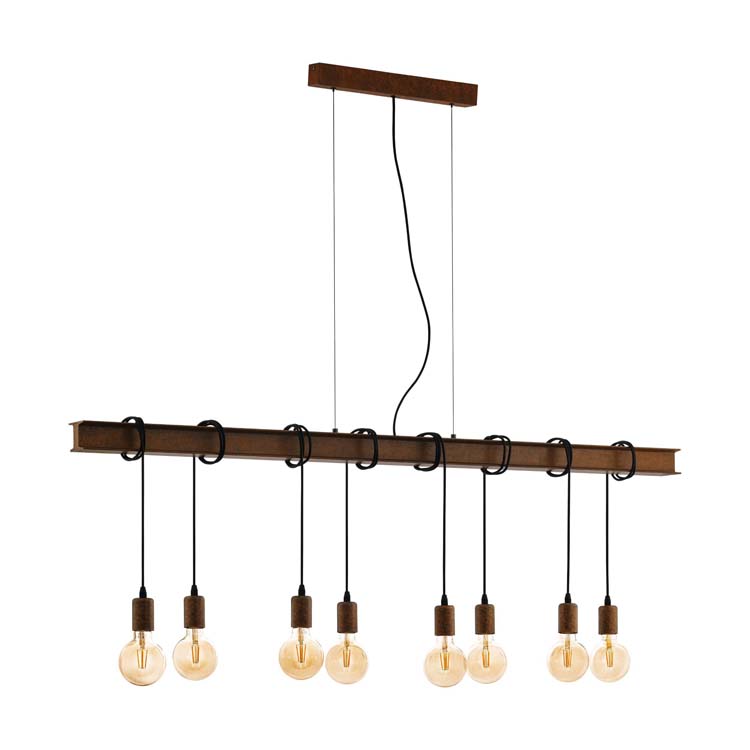 Hanglamp vintage bruin E27 8x60W