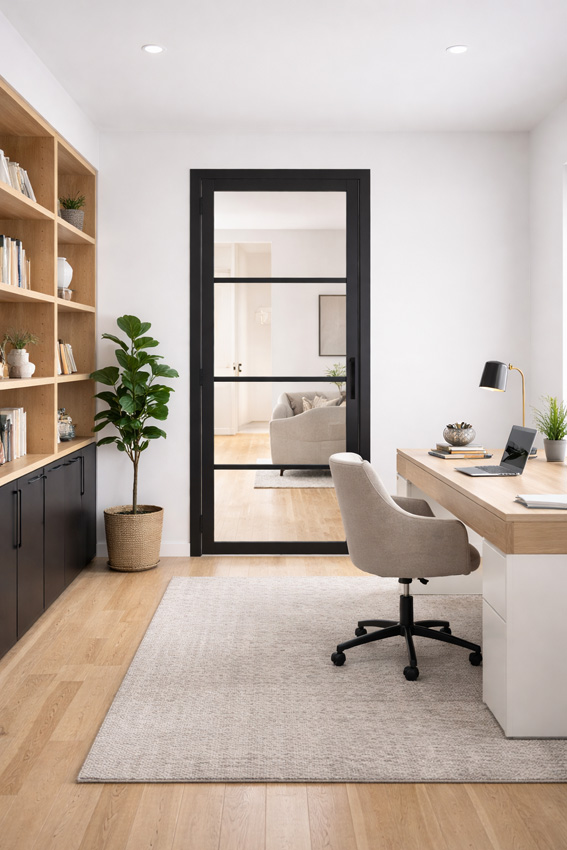 Bloc-porte 83cm steel look feeling 4R verre clair 201.5cm