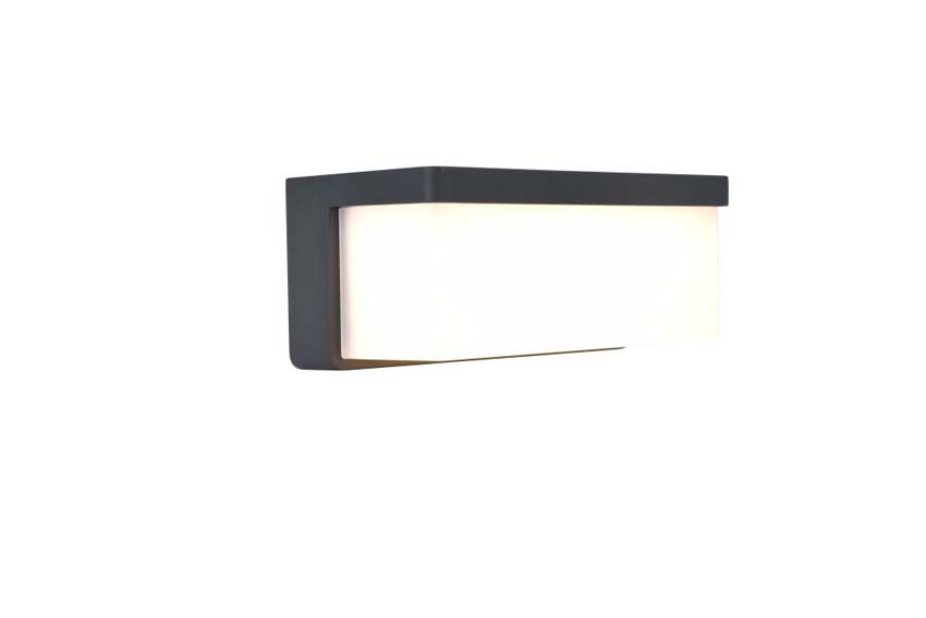Wandlamp buiten - grijs - H8,5cm - LED - 1x9W - 3000K - IP44