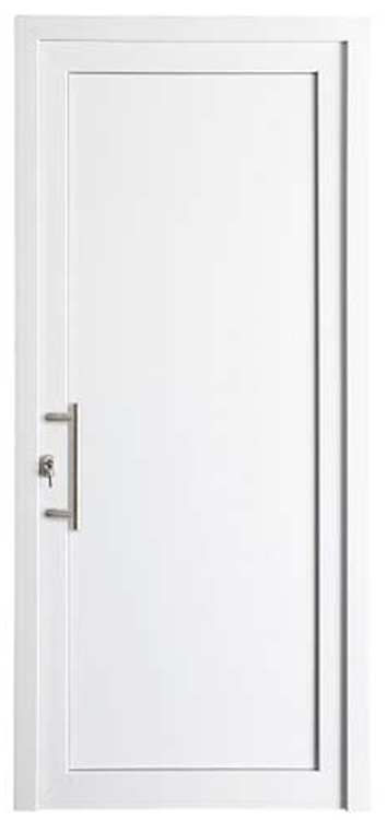 Buitendeur pvc wit/wit vlak paneel L MW