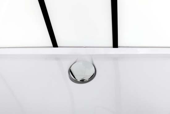 Cabine de douche Penny thermostatique gauche noir/blanc porte coulissante 115x85x218,5cm