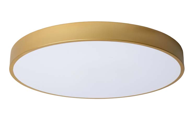 Lucide UNAR - Plafonnière - Ø 50 cm - LED Dimb. - 1x36W 2700K - 3 StepDim - Mat Goud / Messing