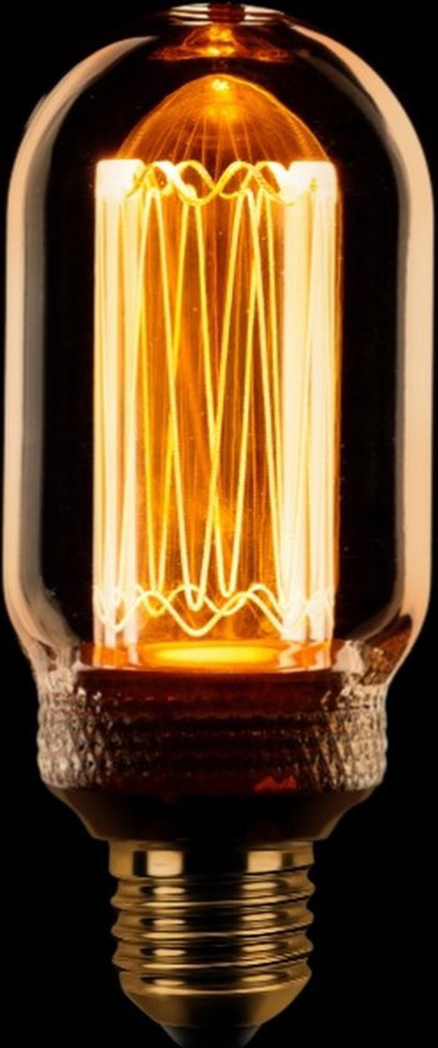 Ampoule LED à effet filament - E27 - ambre - H11,5/Ø4,5cm - dimmable - 3,5W - 120lm - 1800K