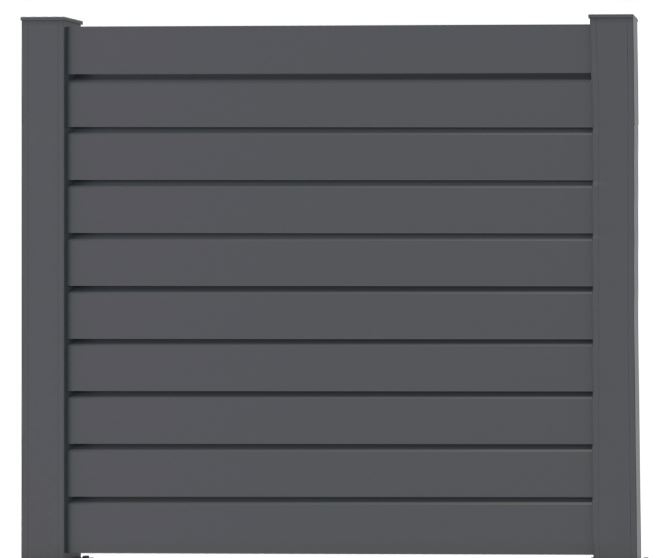 Lamelle centre clôture Havana aluminium anthracite 15x4x200cm
