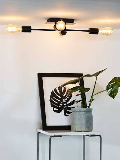 Plafonnier - noir - 4xE27 - 60W