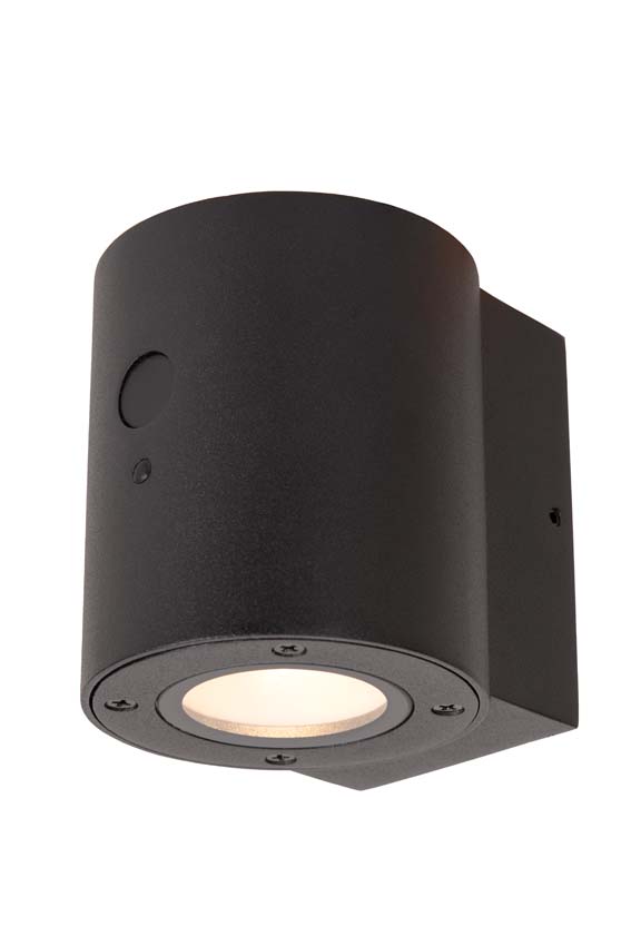 Applique murale Solar Lumo - noir - Ø9cm - LED dimmable -  1x1W - 2850K/3150K - IP65 - détecteur jour/nuit