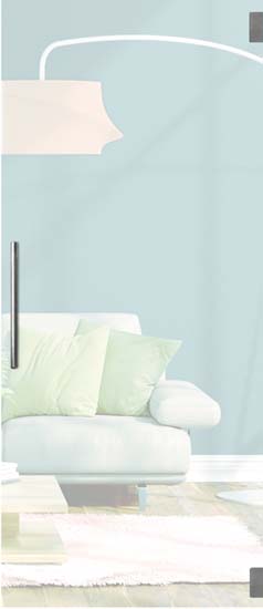 Glazen deur 8mm verzuurd mat Night 780MM-set vierkant INOX