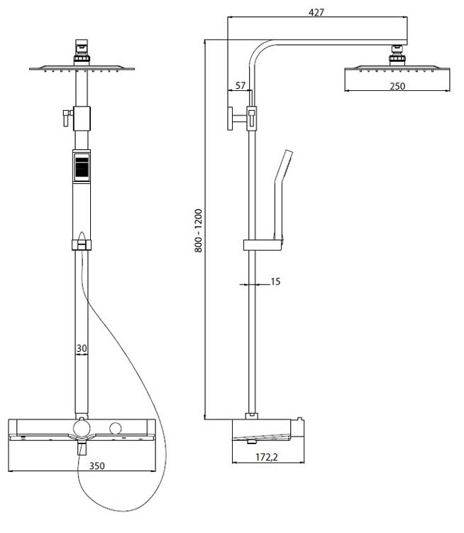 Colonne de douche Olfa thermostatique chrome/blanc