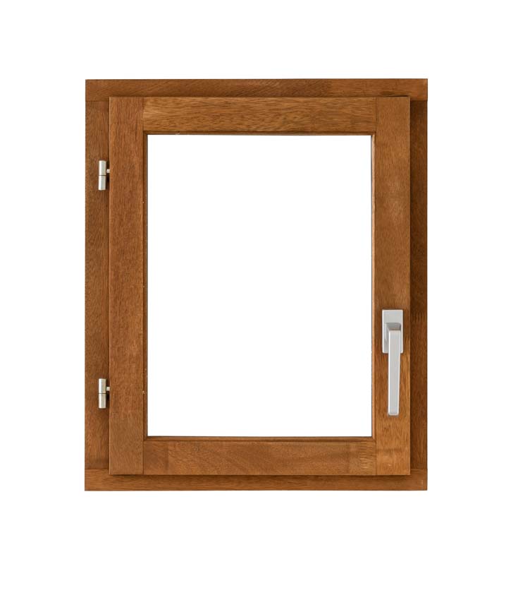 Fenêtre tournante à 1 vantail Trae bois Meranti 55mm naturel L500xH600mm ouvrant à gauche