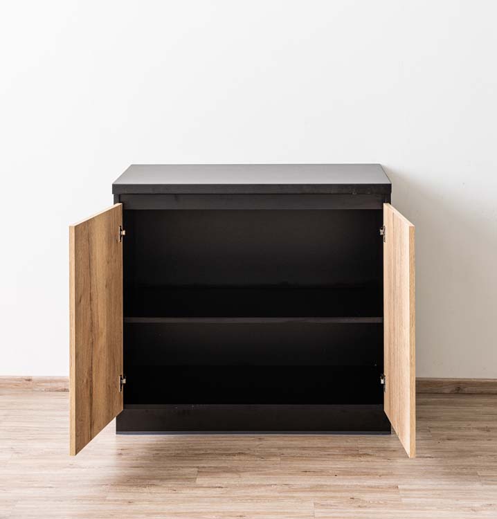 Armoire de cuisine Plenti meuble bas noir/aspect bois 100x78cm