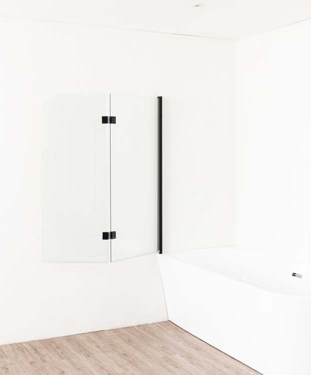 Badwand Asher zwart links/rechts 120x130cm
