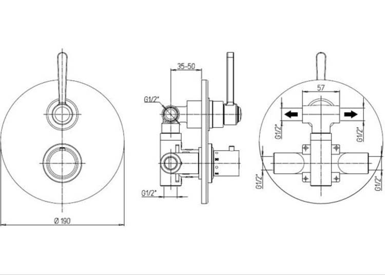 Badkraan Vintage thermostatisch chroom