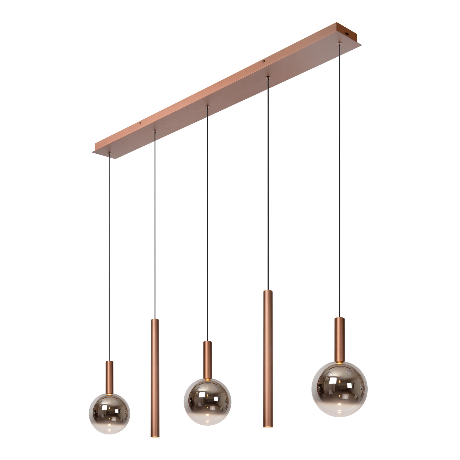 Lucide Premium Jasmine - Suspension - LED Dim. - CCT - 5X4W 2200K/3300K - Cuivre