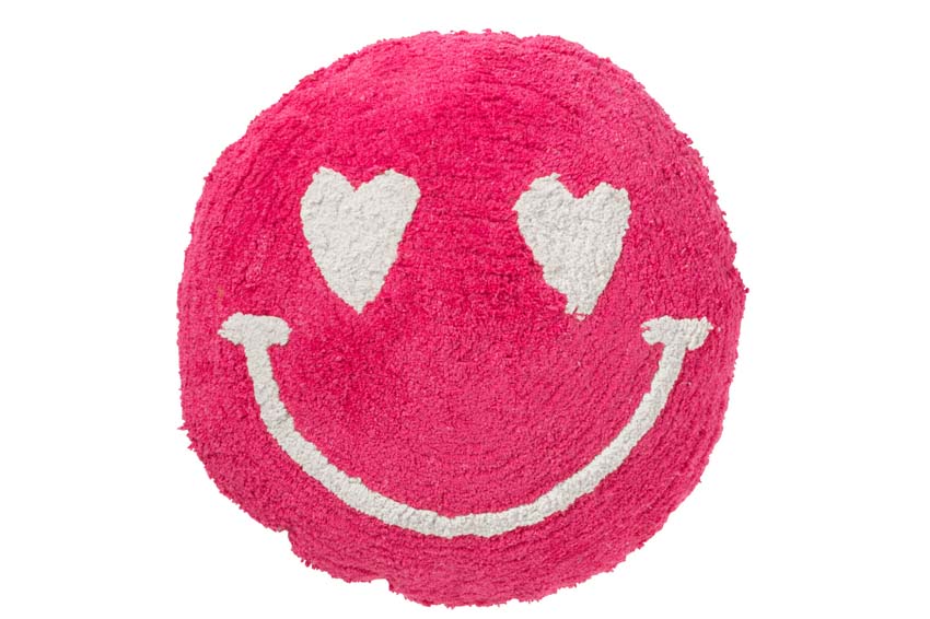 Coussin Smiley rose 45x45cm