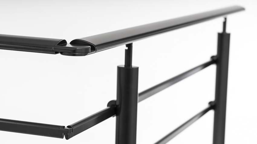 Kit garde-corps Talaka aluminium noir 150cm fixation latérale