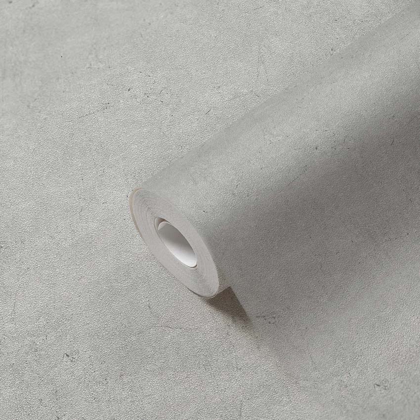 Vinyle sur papier peint intissé béton grainé gris clair 0,53x10,05m
