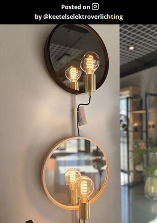 Miroir lumineux - 1xE27 - Bois clair
