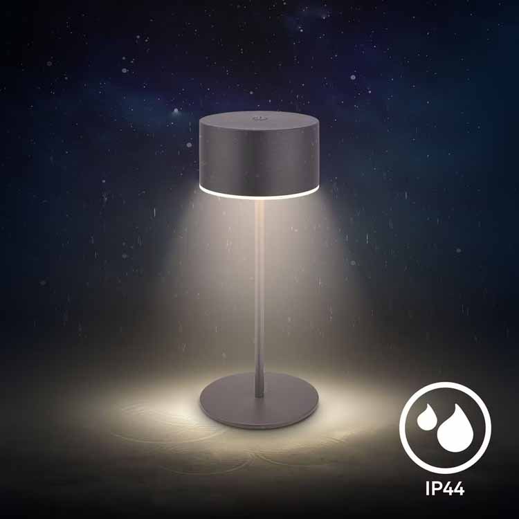 Lampe de table Zurela - noir - 19cm - dimmable - LED - 3W - 2700K - IP44 - USB