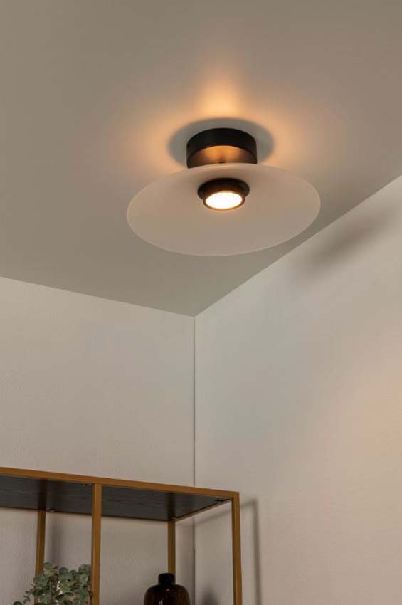 Lucide Premium Menga - Plafonnier - Opale - Ø40cm - Dimmable - LED - 1x11W - 2700K