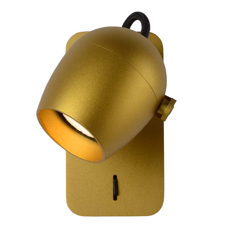 Spot mural - LED Dim to warm - GU10 - 1x5W 2200K/3000K - Or Mat / Laiton