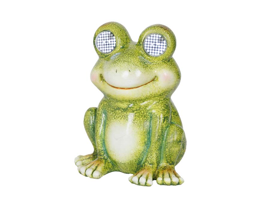 Figurine de grenouille polyrésine verte 17,2x20x24,5cm