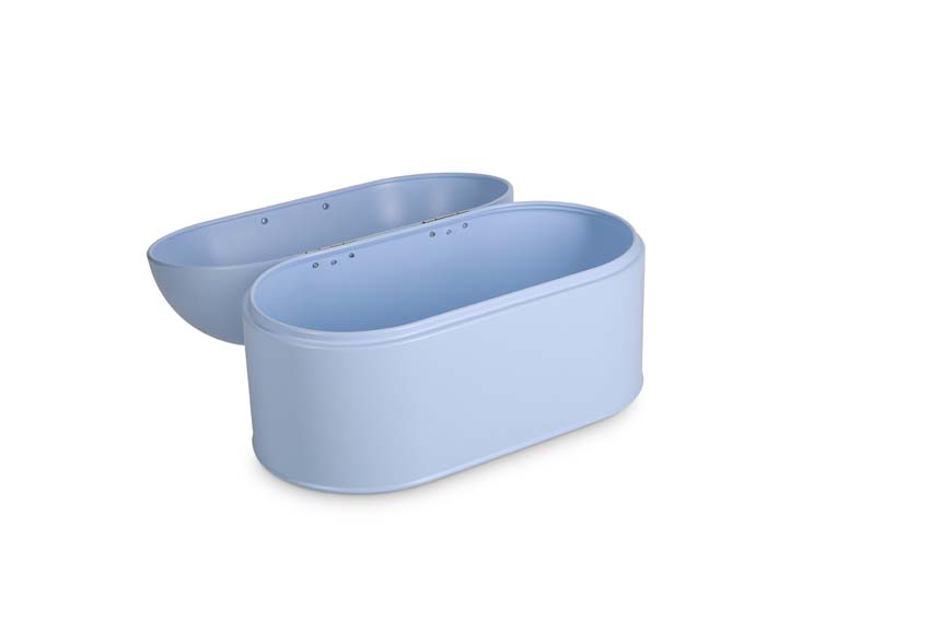 Broodtrommel metaal lichtblauw 33,5x18x21,5cm