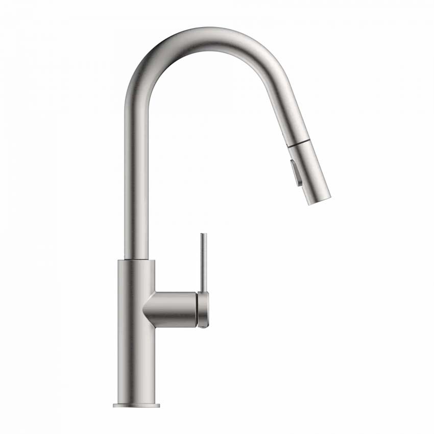 Keukenkraan Wasserwerk WK 13 Curve inox-look met uittrekbare uitloop