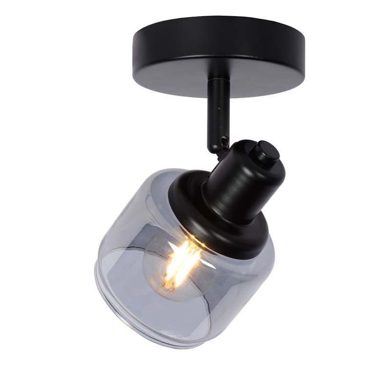 Plafonnier - noir - 10x14x16,5cm - dimmable - E14 - 40W