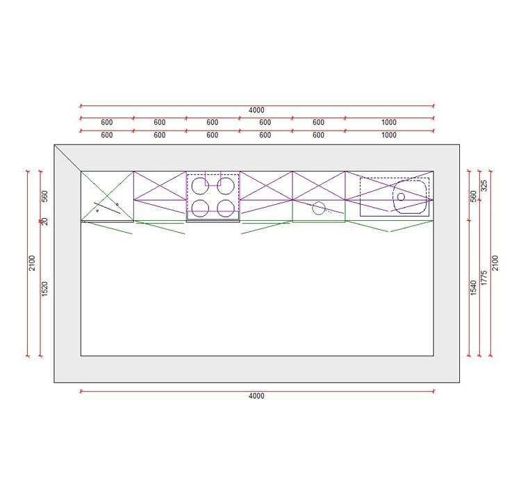 Keuken Premium 8 grijs 400cm - voorgemonteerd - zonder toestellen
