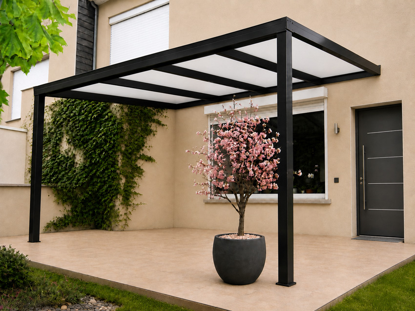 Terrasoverkapping Shadow zwart 3x3m
