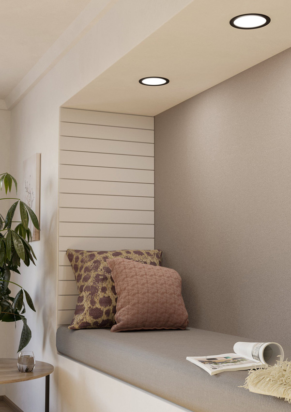 Inbouwspot - zwart - Ø16,6cm - LED - 1x10,5W - 3000K