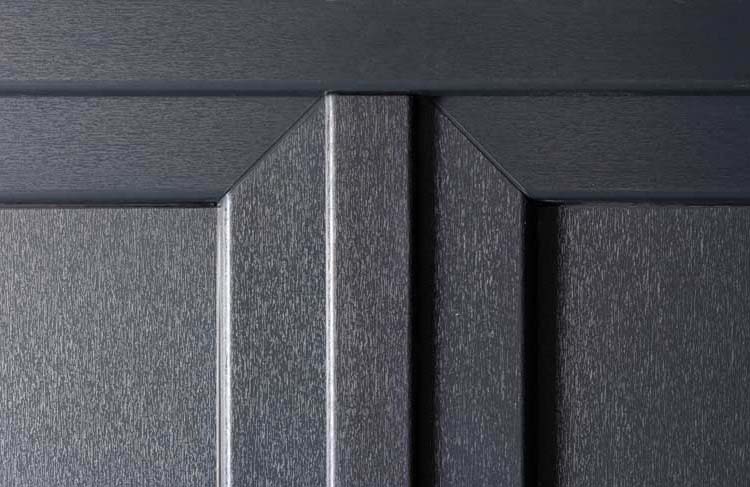 Porte extérieure double panneau lisse PVC anthracite/blanc ouvrant à droite sur mesure
