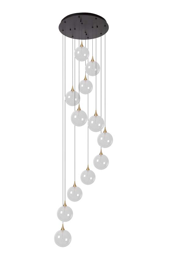 Lucide Premium Gisela - Hanglamp - Ø 61 cm - LED Dimb. - 12x3,6W 2700K - Transparant Lucide Premium Gisela - Hanglamp - Ø 61 cm - LED Dimb. - 12x3,6W 2700K - Transparant