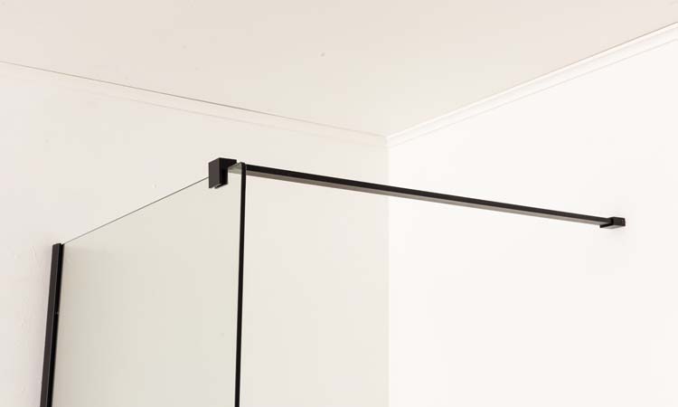 Inloopdouche Anais verzuurd glas met zwarte profielset 87x200cm