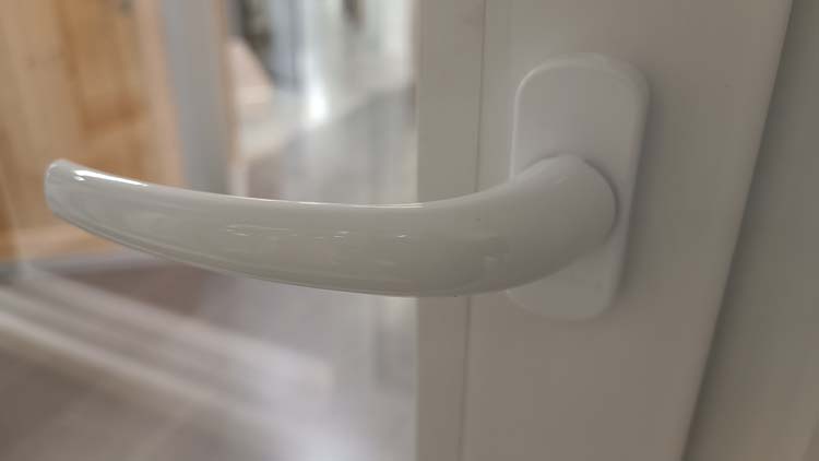 Schuifraam pvc Deceuninck wit 2 schuivende delen Br1800xH2150mm