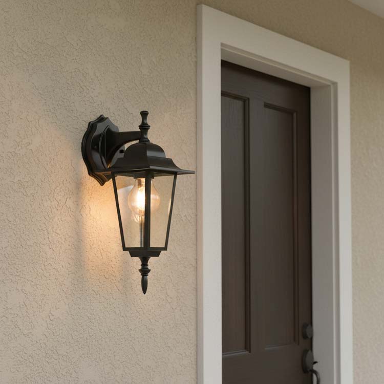 Applique d'extérieur E27 - Max. 60W - Down - Noir