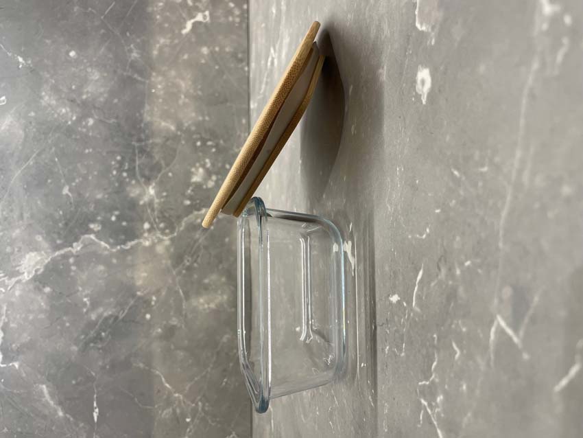 Boîte de stock en verre/bambou transparent 31cl