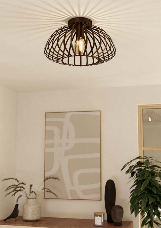 Plafonnier - bronze - Ø38,5cm - dimmable - E27 - 1x40W