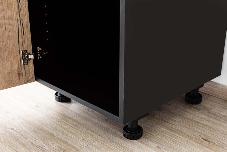 Armoire de cuisine Plenti meuble bas, noir/aspect bois, 50x78cm