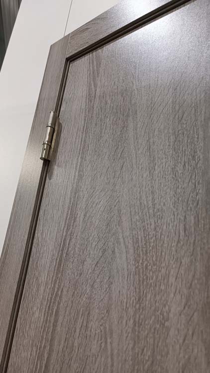 Porte intérieure complète Reale Alpino chêne gris 201,5x83cm structure alvéolaire verticale réversible + châssis 16,5cm