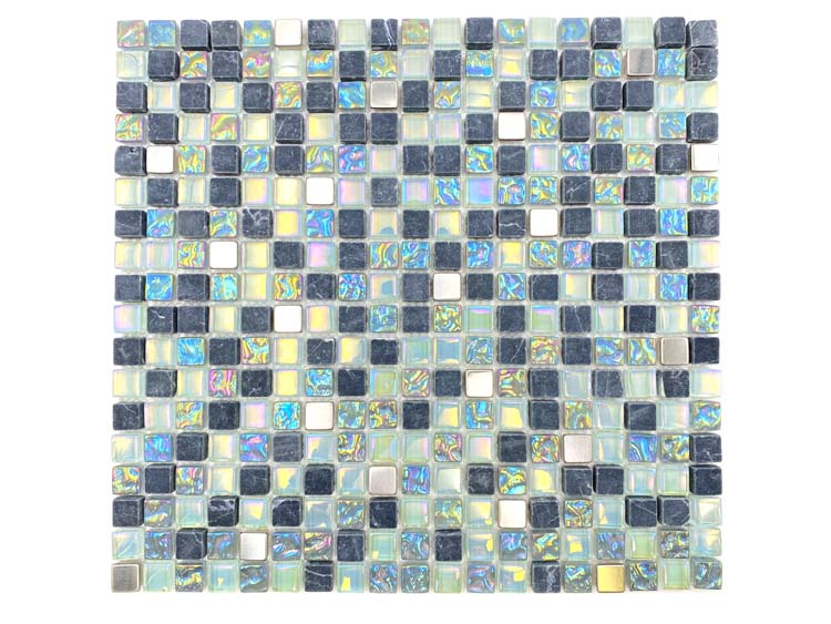 Mozaïek glas mix steen grijs 30,5 x 32,2 cm