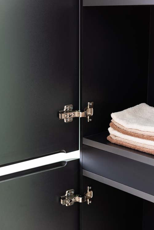 Kolomkast Ames mat zwart hangend 170x40x35cm